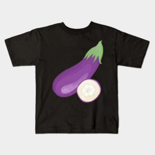 Eggplant Veggie Sticker Kids T-Shirt